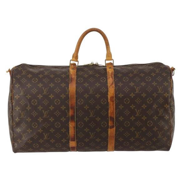 LOUIS VUITTON Monogram Keepall Bandouliere 55 Boston Bag M41414 LV Auth 192981