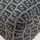 FENDI Zucchino Canvas Mamma Baguette Hand Bag Navy Silver Auth 192983V-12