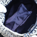 FENDI Zucchino Canvas Mamma Baguette Hand Bag Navy Silver Auth 192983V-18