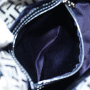 FENDI Zucchino Canvas Mamma Baguette Hand Bag Navy Silver Auth 192983V-22