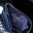 FENDI Zucchino Canvas Mamma Baguette Hand Bag Navy Silver Auth 192983V-23