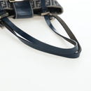 FENDI Zucchino Canvas Mamma Baguette Hand Bag Navy Silver Auth 192983V-7
