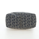 FENDI Zucchino Canvas Mamma Baguette Hand Bag Navy Silver Auth 192983V-9