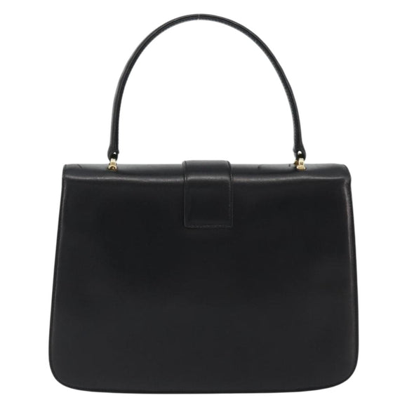 GUCCI Hand Bag Leather Black Gold 319795 Auth 192984A