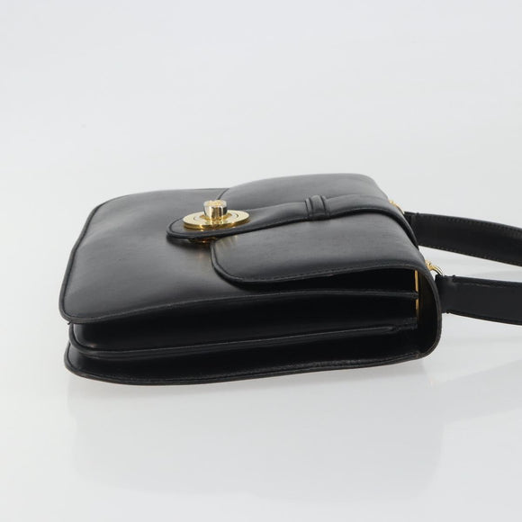 GUCCI Hand Bag Leather Black Gold 319795 Auth 192984A