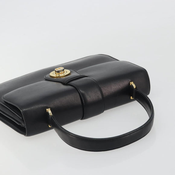 GUCCI Hand Bag Leather Black Gold 319795 Auth 192984A
