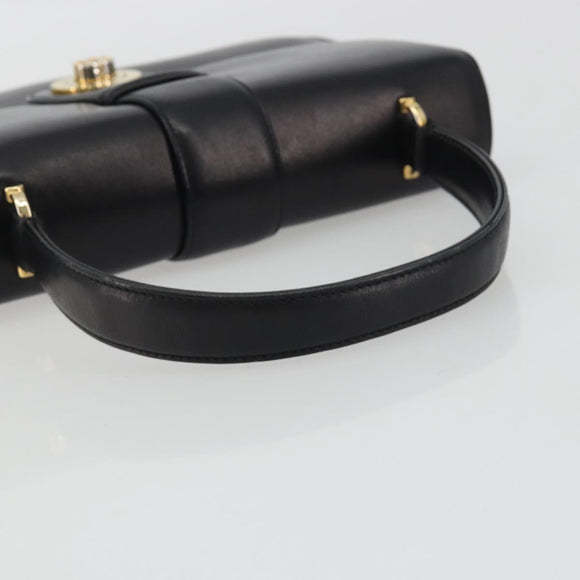 GUCCI Hand Bag Leather Black Gold 319795 Auth 192984A