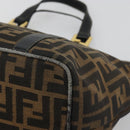 FENDI Zucca Canvas Hand Bag Black Brown Auth 192986-16