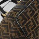 FENDI Zucca Canvas Hand Bag Black Brown Auth 192986-17