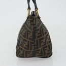 FENDI Zucca Canvas Hand Bag Black Brown Auth 192986-3