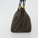 FENDI Zucca Canvas Hand Bag Black Brown Auth 192986-4