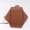 LOEWE Hammock Small Hand Bag Leather 2way Brown Silver Auth 192988A-6