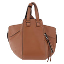 LOEWE Hammock Small Hand Bag Leather 2way Brown Silver Auth 192988A-13