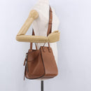LOEWE Hammock Small Hand Bag Leather 2way Brown Silver Auth 192988A-24
