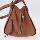 LOEWE Hammock Small Hand Bag Leather 2way Brown Silver Auth 192988A-4