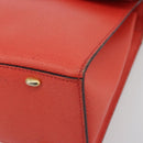 CELINE Hand Bag Leather 2way Red Gold Auth 192995-16
