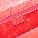 CELINE Hand Bag Leather 2way Red Gold Auth 192995-22