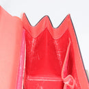 CELINE Hand Bag Leather 2way Red Gold Auth 192995-23