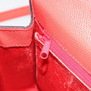 CELINE Hand Bag Leather 2way Red Gold Auth 192995-25