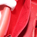 CELINE Hand Bag Leather 2way Red Gold Auth 192995-26