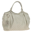 GUCCI GG Canvas Guccissima Sukey Hand Bag Leather Beige Gold 211943 Auth 192998V-1