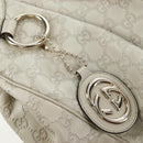 GUCCI GG Canvas Guccissima Sukey Hand Bag Leather Beige Gold 211943 Auth 192998V-15