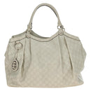 GUCCI GG Canvas Guccissima Sukey Hand Bag Leather Beige Gold 211943 Auth 192998V-2