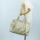 GUCCI GG Canvas Guccissima Sukey Hand Bag Leather Beige Gold 211943 Auth 192998V-24