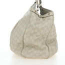 GUCCI GG Canvas Guccissima Sukey Hand Bag Leather Beige Gold 211943 Auth 192998V-4