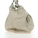 GUCCI GG Canvas Guccissima Sukey Hand Bag Leather Beige Gold 211943 Auth 192998V-5