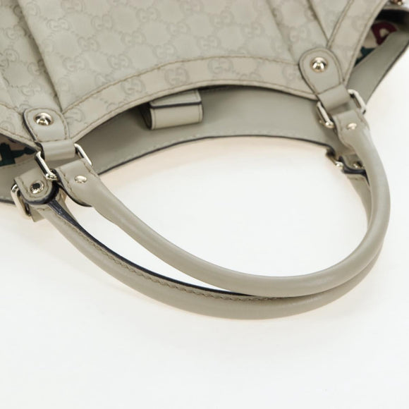 GUCCI GG Canvas Guccissima Sukey Hand Bag Leather Beige Gold 211943 Auth 192998V