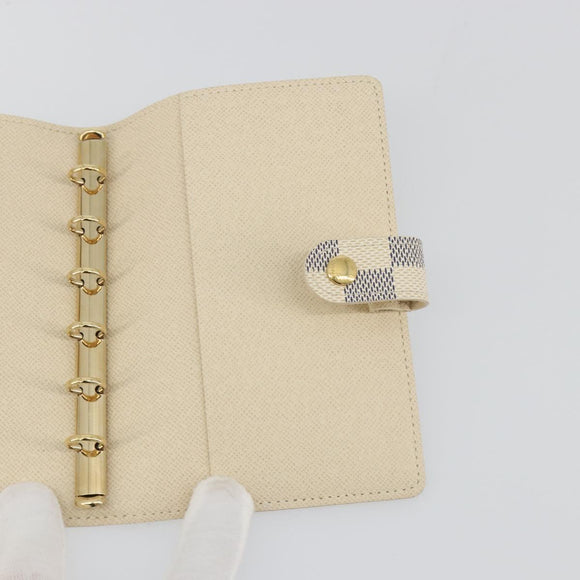 LOUIS VUITTON Damier Azur Agenda PM Day Planner Cover R20706 LV Auth 193001V