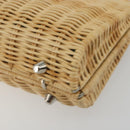 TIFFANY&Co. Chain Shoulder Bag Rattan Beige Silver Auth 193002V-9