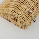 TIFFANY&Co. Chain Shoulder Bag Rattan Beige Silver Auth 193002V-14