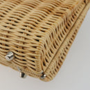 TIFFANY&Co. Chain Shoulder Bag Rattan Beige Silver Auth 193002V-15