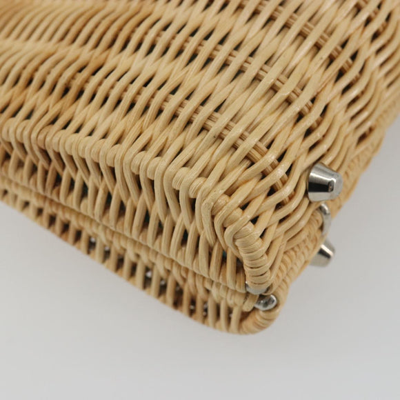 TIFFANY&Co. Chain Shoulder Bag Rattan Beige Silver Auth 193002V