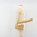 TIFFANY&Co. Chain Shoulder Bag Rattan Beige Silver Auth 193002V-21