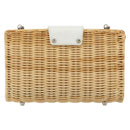 TIFFANY&Co. Chain Shoulder Bag Rattan Beige Silver Auth 193002V-2
