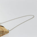 TIFFANY&Co. Chain Shoulder Bag Rattan Beige Silver Auth 193002V-8