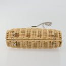 TIFFANY&Co. Chain Shoulder Bag Rattan Beige Silver Auth 193002V-5
