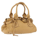 Chloe Paddington Hand Bag Leather Beige Gold Silver Auth 193003V-1