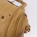 Chloe Paddington Hand Bag Leather Beige Gold Silver Auth 193003V-13