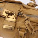 Chloe Paddington Hand Bag Leather Beige Gold Silver Auth 193003V-14