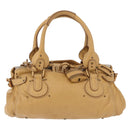 Chloe Paddington Hand Bag Leather Beige Gold Silver Auth 193003V-2