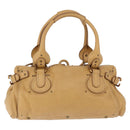 Chloe Paddington Hand Bag Leather Beige Gold Silver Auth 193003V-3