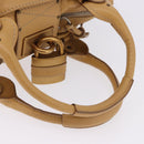 Chloe Paddington Hand Bag Leather Beige Gold Silver Auth 193003V-7