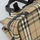 BURBERRY Nova Check Hand Bag PVC Beige Auth 193004A-11