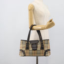 BURBERRY Nova Check Hand Bag PVC Beige Auth 193004A-20