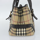 BURBERRY Nova Check Hand Bag PVC Beige Auth 193004A-5