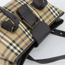BURBERRY Nova Check Hand Bag PVC Beige Auth 193004A-6